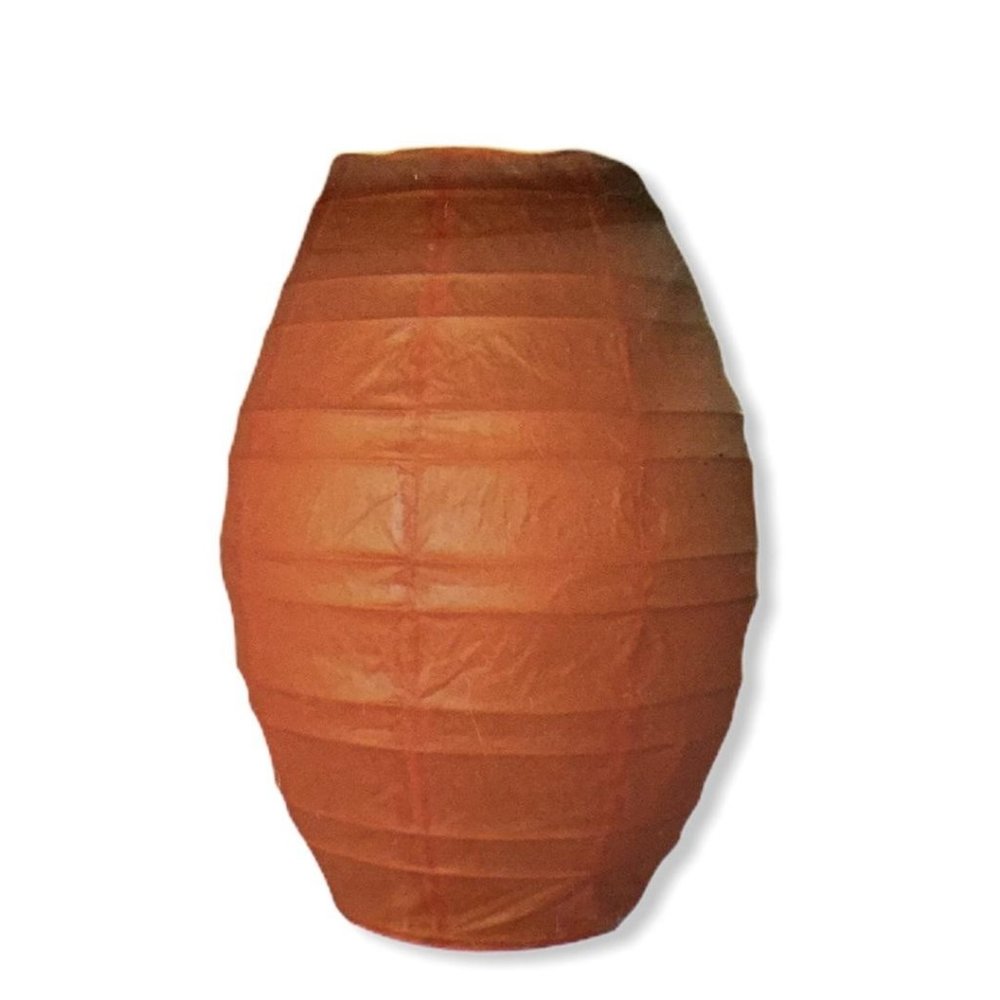 Oval Round Paper Lanterns Orange 4-10" and 2 Small